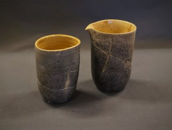 Dorte Visby keramik, rakubrændt kop 'Lønstrupkoppen,