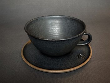Dorte Visby keramik, desserttallerken stentøj 'Midnatshav'