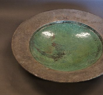 Dorte VIsby keramik, middagstallerken raku