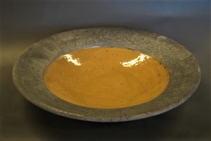 Drejet fad raku 'honning'