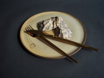 Dorte Visby keramik, smørrebrødstallerken stentøj 'Marehalm'