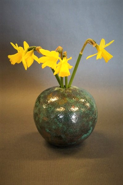 Kuglevase raku grøn 